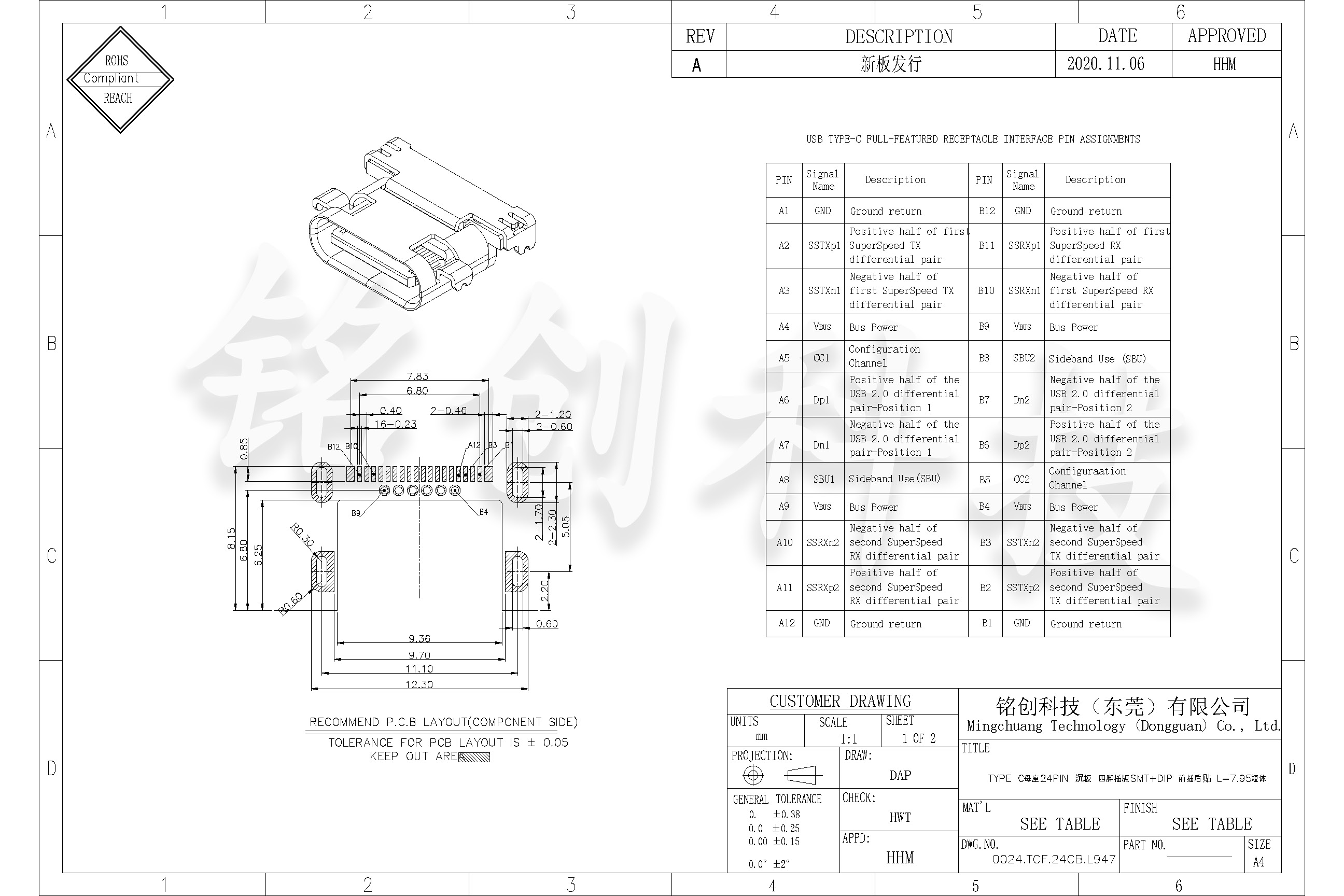 0024.TCF.24CB.L947 TYPE C母座24PIN 沉板 四脚插版SMT+DIP 前插后贴 L=7.95短体 (MC)_页面_2.jpg