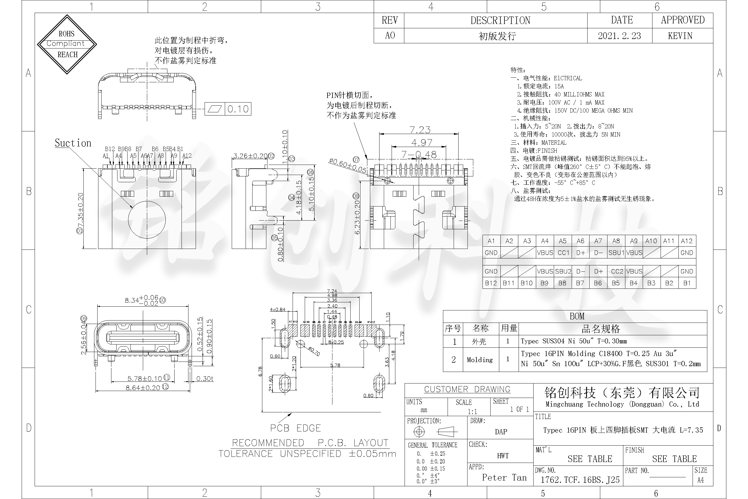 1762.TCF.16BS.J25 TYPE C母座16PIN 板上四脚插板SMT L=7.35 15A大电流_页面_1.jpg