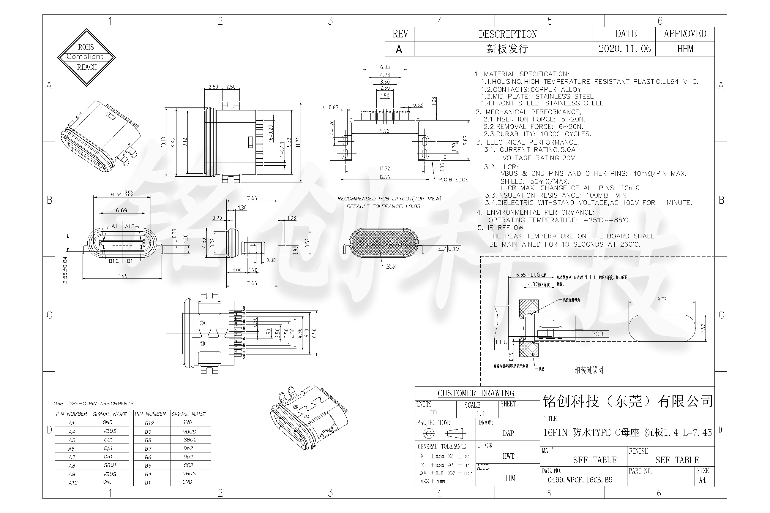 0499.WPCF.16CB.B9 16PIN 防水TYPE C母座 沉板1.4 L=7.45-模型.jpg