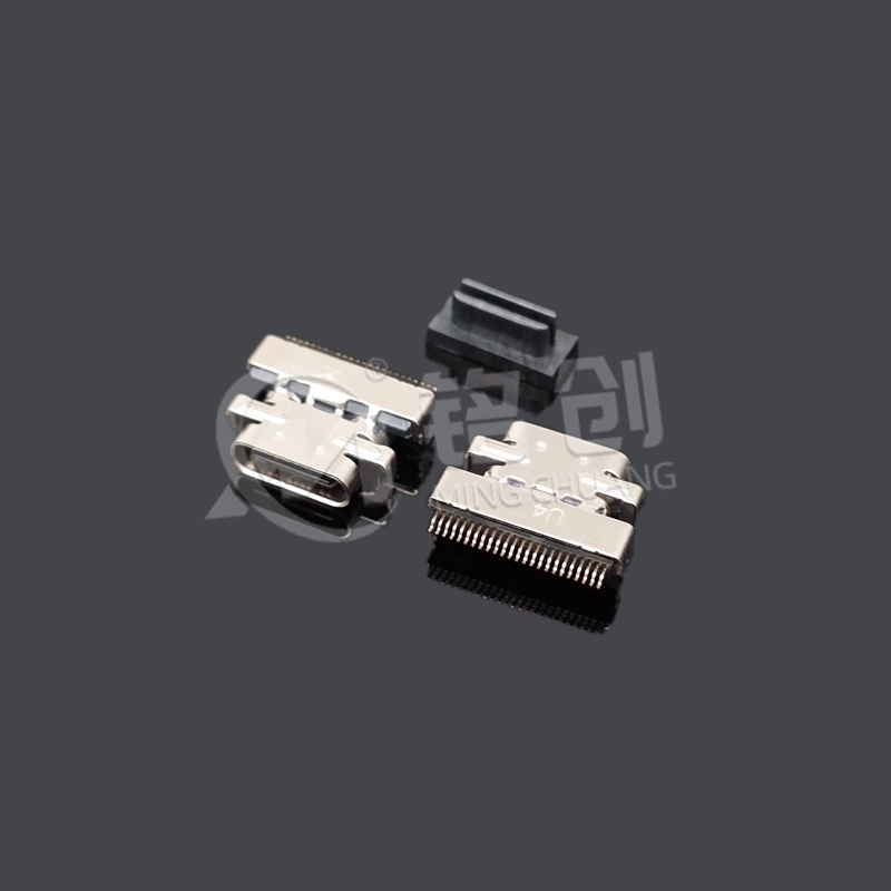 TYPE C母座24PIN 沉板2.45 全贴单排SMT CH=0.8端子G/F